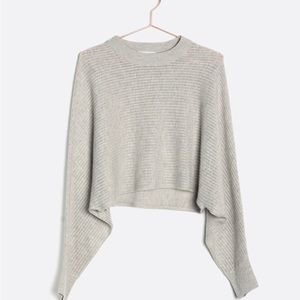 Grey knit crop sweater, never worn